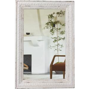 Large Vintage Mirrors for Wall 24 x 36 inches, Hanging Rustic Distressed White Mirror for Bedroom, Decorative Bathroom Vanity Mirror, Wood Framed Rectangular Wall Mounted Mirrors Decor