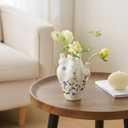 Irregular Heart Ceramic Vase, Aesthetic Vintage Floral Vase,Suitable for Dried Flower,Distinctive Decoration for Home Decor, Table, Living Room, Bookshelf