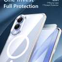 FNTCASE for Samsung Galaxy S25-Edge Case: Clear Magnetic Military Grade Drop Protection Anti Yellowing Cell Phone Cover - Rugged Shockproof Protective Bumper Transparent Phonecase