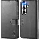 TUCCH Case Wallet for Galaxy S25 5G, Kickstand [RFID Blocking] Card Holder, Folio Magnetic PU Leather [TPU Shockproof Interior Case] Protective Folio Cover Compatible with Galaxy S25 6.2" 2025, Black