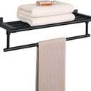 Alise 20 Inch Towel Racks for Bathroom Wall Mounted,Bathroom Towel Rack with Tower Bar,Double Towel Racks for Bathroom,SUS304 Stainless Steel Bathroom Towel Holder Matte Black