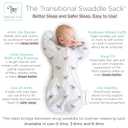 Amazing Baby Transitional Swaddle Sack, Arms Up Half-Length Sleeves & Mitten Cuffs, Swaddle for Newborn Transition to Baby Sleep Sack Wearable Blanket, Large, 6-9 Month, 21-24 lb, Little Zebra