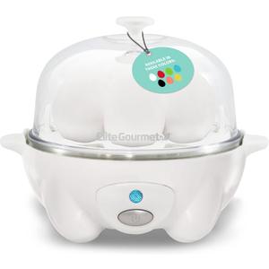 Elite Gourmet EGC-007## Rapid Egg Cooker, 7 Easy-To-Peel, Hard, Medium, Soft Boiled Eggs, Poacher, Omelet Maker, Auto Shut-Off, Alarm, 16-Recipe Booklet, White