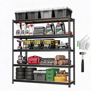Garvee 5-Tier Storage Shelving Unit for Garage, 60" L x 24" W x 72" H