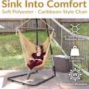 Sunnydaze Outdoor Hammock Chair Swing for Reading - Hanging Hammock Swing for Indoor or Patio - 300lb Capacity - Caribbean XL - Tan