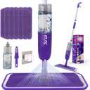 Microfiber Spray Mop for Floor Cleaning Dry Wet Dust Mop for Kitchen Wood Floor Hardwood Laminate Ceramic Tiles 360 Degree Mop Set with 6 Mop Heads Replacement 1 Scraper 1 Mop Holder 1 Bottle