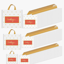 Gueevin 200 Pcs Thanks Bags with Handle Bulk Thank You Merchandise Bags 3 Size Plastic Packet Retail Shopping Package for Boutique 9 x 12'', 12 x 14'', 13 x 15''(White)