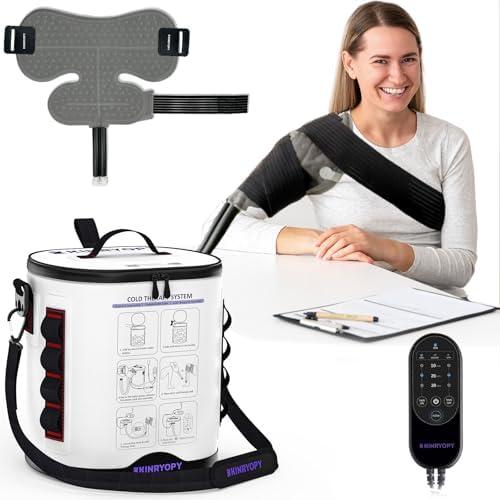 Cold Therapy Machine with Programmable Timer, Portable Ice Machine for Shoulder After Surgery, Shoulder Replacement Recovery System, Cryotherapy Pain Relief w/Compression Pad