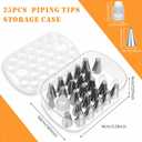 3 x Cake Decorating Tips Storage Set Including 25 Flower Piping Tips with 2 Pcs Icing Piping Tip Couplers 27 Grids Storage Container DIY Cake Flower Nails for Cookie Cupcake Floral Patterns