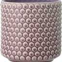 Flower Pot 6’’ Mauve Planter with Polka Dots Modern Ceramic Pot with Crackle Glaze  No Drainage Holes Holds 5’’ Indoor Plant