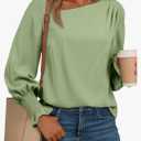 EVALESS Blouses for Women Dressy Casual Pleated Long Sleeve Tops Asymmetrical V Neck Business Work Shirts Size Large