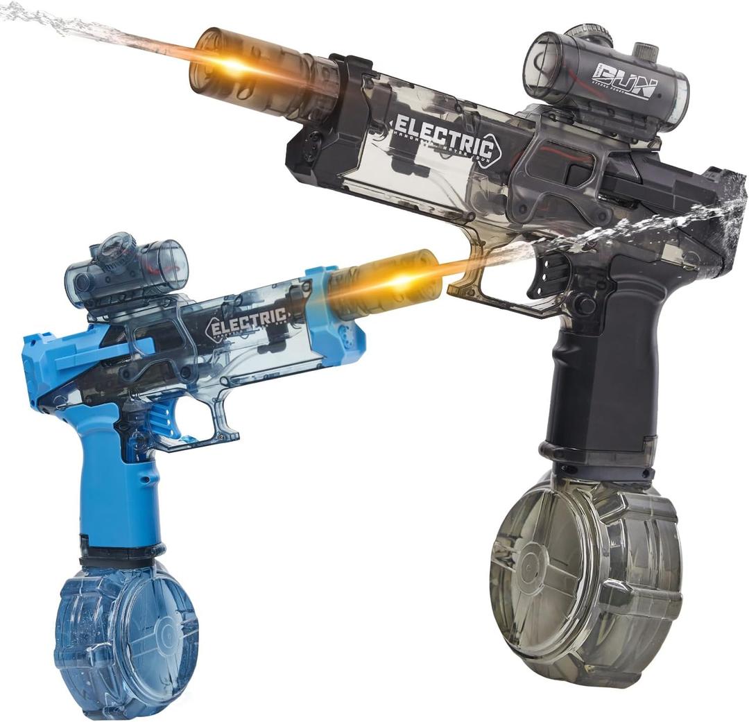 Electric Water Gun for Adults Kids: Squirt Gun, Automatic high Powered Pressure Blaster watergun with Realistic Led Muzzle Flame,Perfect Summer Gift Toys for Age 8-12