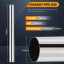 3.5 Inch Stainless Steel Exhaust Pipe 30 Inch Long, 3.5" OD x 30" Length T304 Straight Exhaust Tubing DIY Extension Pipe, Automotive Universal Fit, 1 Pack