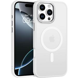 BENTOBEN Magnetic for iPhone 16 Pro Max Case,(Compatible with MagSafe) (Military Grade Drop Protection) Slim Translucent Matte Shockproof with Anti-Fingerprint Phone Case 6.9",White