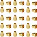 30pcs Metal Bell Stopper Conical Cord Ends Lock Fastener Zipper Pull Rope Ends Toggle Clip for Lanyard Clothes Backpack DIY (Gold)