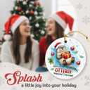 4 x Otter Ornament for Christmas Tree Decorations 2025, Gifts for Animal Lovers, Cute for Women Man, Double Sided Ceramic Animal Ornament, Gift for Friend Coworker Neighbor