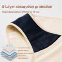 BATTEWA Incontinence Underwear for Women,Leak Proof Underwear Washable Absorbency Cotton Panties Bladder Leakage Protective 50ML(Beige,4X-Large,3-Pack)