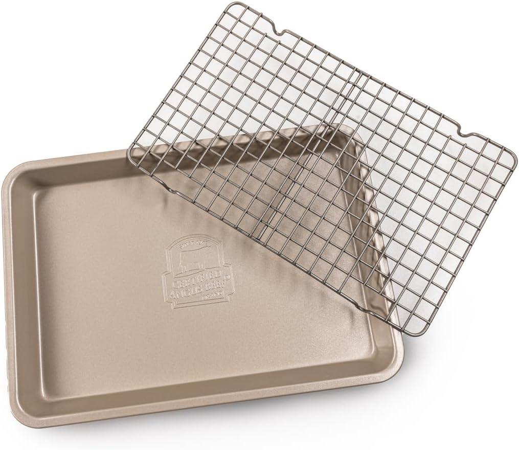 Certified Angus Beef Roasting Pan with Wire Rack  Heavy-Duty Non-Stick Perfect for Reverse Searing