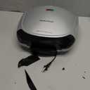 Hamilton Beach Electric Indoor Grill, 6-Serving, Large 90 sq. in. Nonstick Easy Clean Plates, Floating Hinge for Thicker Foods, 1200 Watts, 6.38"D x 12.68"W x 13.78"H , Silver (25371)