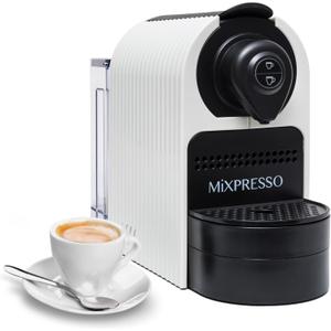 Mixpresso White Espresso Coffee Machine  Compact 1400W Single Serve Coffee Maker Compatible with Nespresso OriginalLine Capsules, One-Touch Operation, 19-Bar Italian Pump, 27oz Water Tank