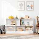 Leeshyah 5-Section Wooden Toy Shelf for Kids, Montessori Shelf Storage with Open Shelving & Customizable Layout | Safe, Sturdy Design for Kids Room, Classroom & Playroom White