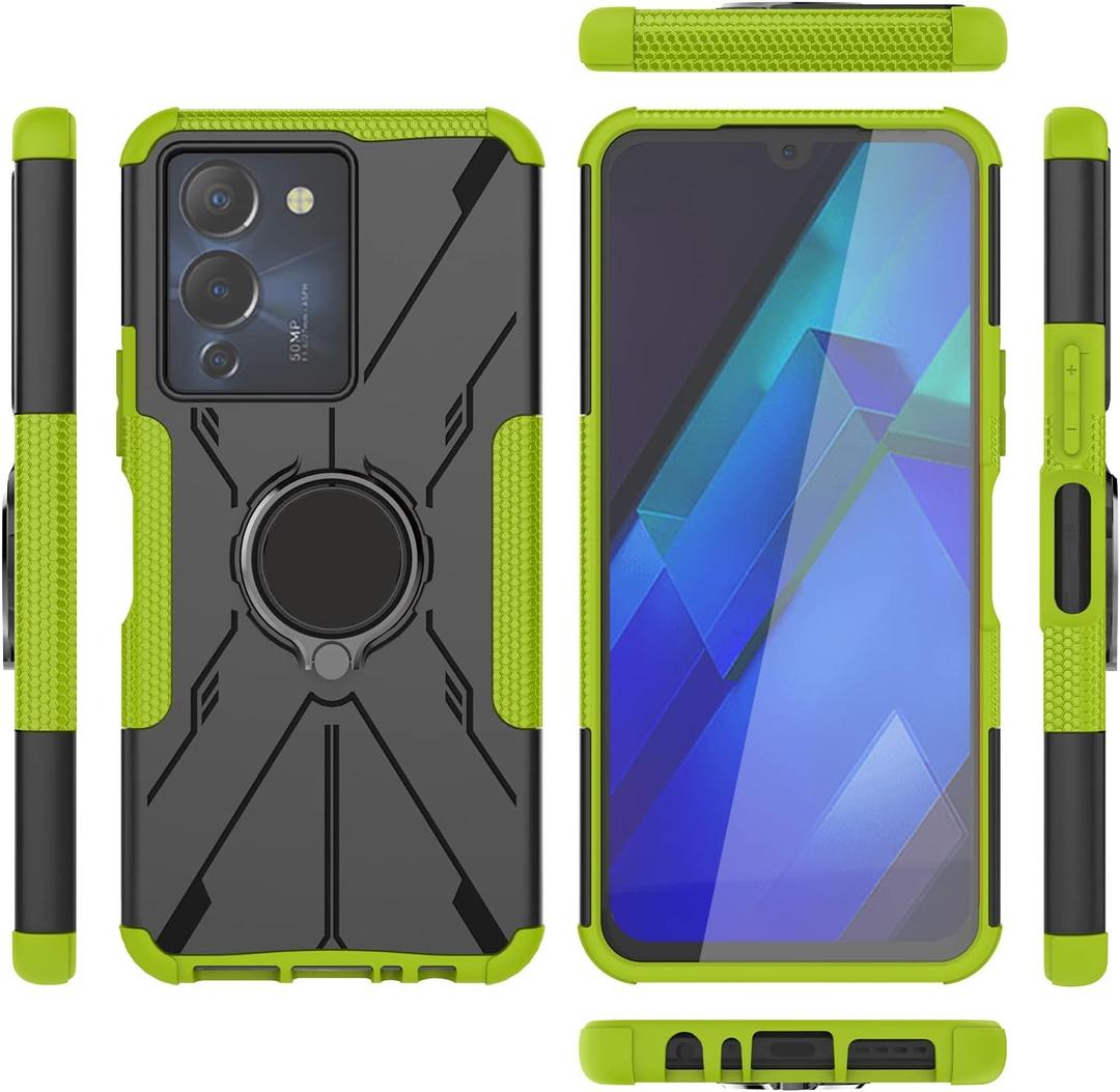 Case for Infinix Note 12 Turbo Case Cover,360Rotatable Kickstand Dual Layer Shockproof Case for Infinix Note 12 G96 / Note 12 Turbo X670 Case Green