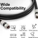 Postta Digital Coaxial Cable(10 Feet) Quad Shielded Black RG6 Cable with F-Male Connectors