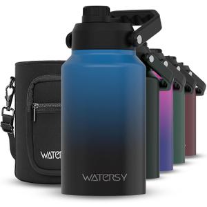 WATERSY 2/3 Gallon Water Bottle Insulated(Cold for 48 Hrs),BPA Free&Leak Proof,87oz Stainless Steel Water Jug/Flask,Big thermo,Large Water Bottle with Handle for Gym,Hiking,Camping,Gradient Blue