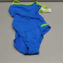 ARENA Performance Women's Team Solid Lace Back Swimsuit One Piece Bathing Suit, 40 F,  Blue River/Arctic Lime