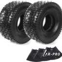 AR-PRO Combo Pack 15x6.00-6 Lawn Mower Tires (2 Tires+3 Tubes) - 4 Ply Replacement Tires and Tubes Heavy Duty for Lawn Garden Yard Tractors and ATVs
