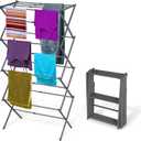 BLACK+DECKER 4-Tier Expandable Collapsible Clothes Drying Rack, Telescopic Height, Foldable Space-Saving Laundry Air Dryer for Towels, Shirts & Delicates Durable Steel, No Tools Needed