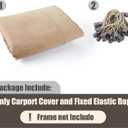 Carport Replacement Canopy Cover 10'x20' for Tent Top Garage Shelter Cover with Ball Bungees, 800D Oxford Replacement Cover Waterproof & UV Protection, Not Included Frame (Light Brown)