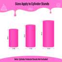LEBENGURU 3Pcs Cylinder Pedestal Stand Covers Fushia, Round Spandex Display Pedestal Covers, Elastic Cloth Plinth Pillar Cover for Parties Wedding Birthday Event Decor Props (Only Covers)