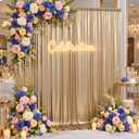 10ftx10ft Champagne Gold Sequin Backdrop Curtain for Wedding Parties, 2 Panels 5x10ft Thick Wrinkle Free Shimmer Glitter Photo Backdrop Drapes Curtains for Birthday Photography Background Cloth
