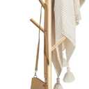 Haddockway Wooden Coat Rack Stand with 8 Hooks New Zealand Pine 3 Adjustable Coat Standing Tree Easy Assembly for Coats, Hats, Scarves and Handbags for Entryway, Hallway, Bedroom, Office