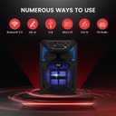 Pyle Bluetooth PA Speaker & Microphone System - Portable Karaoke Speaker with Wired Mic, Built-in LED Party Lights, FM Radio, MP3/USB/Micro SD Readers, Speaker Stand (8 Subwoofer, 400 Watt MAX)