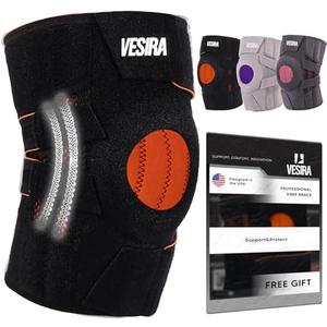 Pack Of 3, Vesira Knee Brace For Women And Men, Compression Sleeve For Pain Relief, Patellar Tendon Support Strap, Joint Support With Side Stabilizer, Running Gear, Black