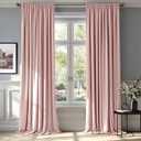 MIULEE Baby Pink Velvet Curtains Thermal Insulated Blackout Curtain Drapes for Bedroom Living Room Darkening 84 Inches Long Curtains Panels Rod Pocket Set of 2