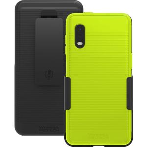 Case with Clip Compatible with Samsung Galaxy XCover Pro Phone Model SM-G715. Heavy Duty Rotating Belt Clip Holster and Durable Flexible Protective Case Combo (Lime Green)