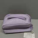 BOYATU Travel Makeup Bags for Women: 3 Pcs Set Wide Open Cosmetic Bag - Portable Make up Bags with Handle - Vegan Leather Toiletry Organizer Bag with Divider (G-01-Purple)