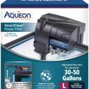 Aqueon SmartClean Power Filter with EcoRenew Filter Cartridge, Quick and Easy Water Changes, Quiet Operation, Adjustable Flow, for 30-50 Gallon Freshwater and Saltwater Aquariums, Large