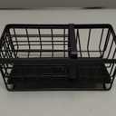 Kitsure Sponge Holder for Kitchen Sink - Rustproof Stainless Steel Sink Caddy Organization and Storage Essentials with High Brush Holder, Home Decor Accessories, 7.9" x 3.7" x 6.2", Black