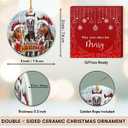 3 x VeryHomy 2025 Farmhouse Horse Ornaments for Christmas Tree | Double Sided Ceramic Horse Ornament, Gifts for Horse Lovers, Farm Animal Ornaments for Xmas Decorations, Horse Lover Gifts for Women Girls