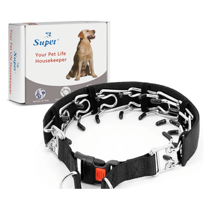 Supet Dog Prong Collar, Dog Choke Collar Adjustable Dog Pinch Collar with Quick Release Buckle/Nylon Cover for Small Medium Large Dogs