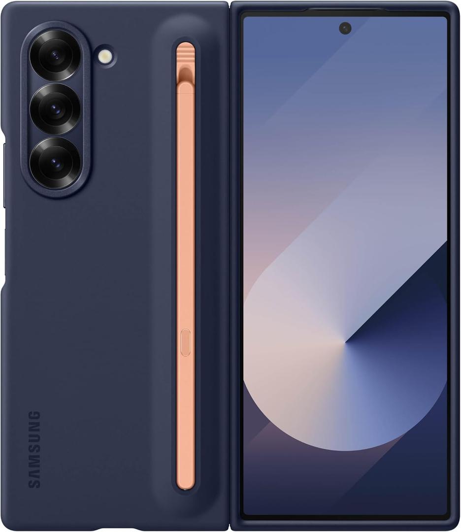 SAMSUNG Galaxy Z Fold 6 S Pen Phone Case, Protective Cover with Built-in S Pen Holder Slot, Click to Release, US Version, EF-OF95PCNEGUS, Navy