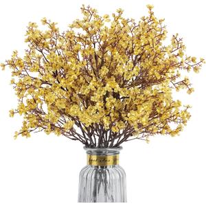 Babys Breath Artificial Flowers, 8 Bundles Gold Real Touch Fake Flowers Silk Flowers for Vase Home Office Wedding Spring Indoor Outdoor Centerpiece Table Party Mother's Day Decorations