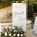 Wedding Sign Holder,Adjustable Welcome to Our Wedding Sign Stand with 2 Leather Sign Hanging Straps,Wedding Seating Chart Stand for Party,Baby Shower,Graduation Ceremony(Posters Excluded)