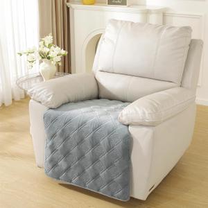 NeColorLife Recliner Cover,Velvet Seat Covers for Recliner,Non-Slip Recliner Chair Covers,Plush Washable Armrest Chair Cover for Recliner,Sofa,Couch(Dark Gray,1 Piece 23.6") (1 Piece Seat cover)