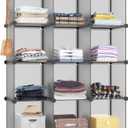 HOMIDEC Closet Organizer, 12-Cube Closet Organizers and Storage, Portable Closet Shelves, Clothing Storage (Grey)