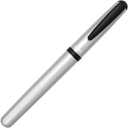 OHTO CR01 Ceramic Rollerball Pen, 0.5mm, Thick Aluminum Barrel with Brass Components, Matte Silver, Water-Based Black Ink, CR01-05-MSV